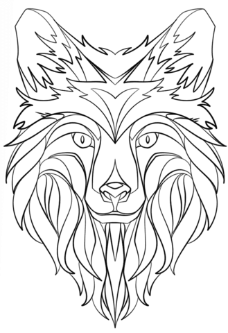 Abstract Fox Coloring Page